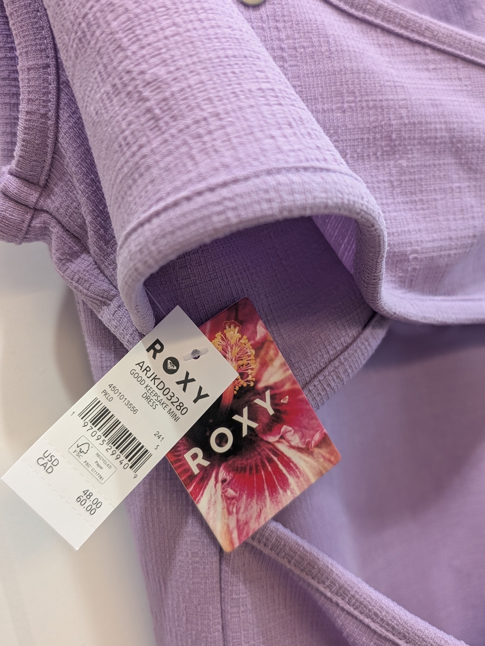Roxy Lilac Ribbed Tank Dress - Picture 8 of 9